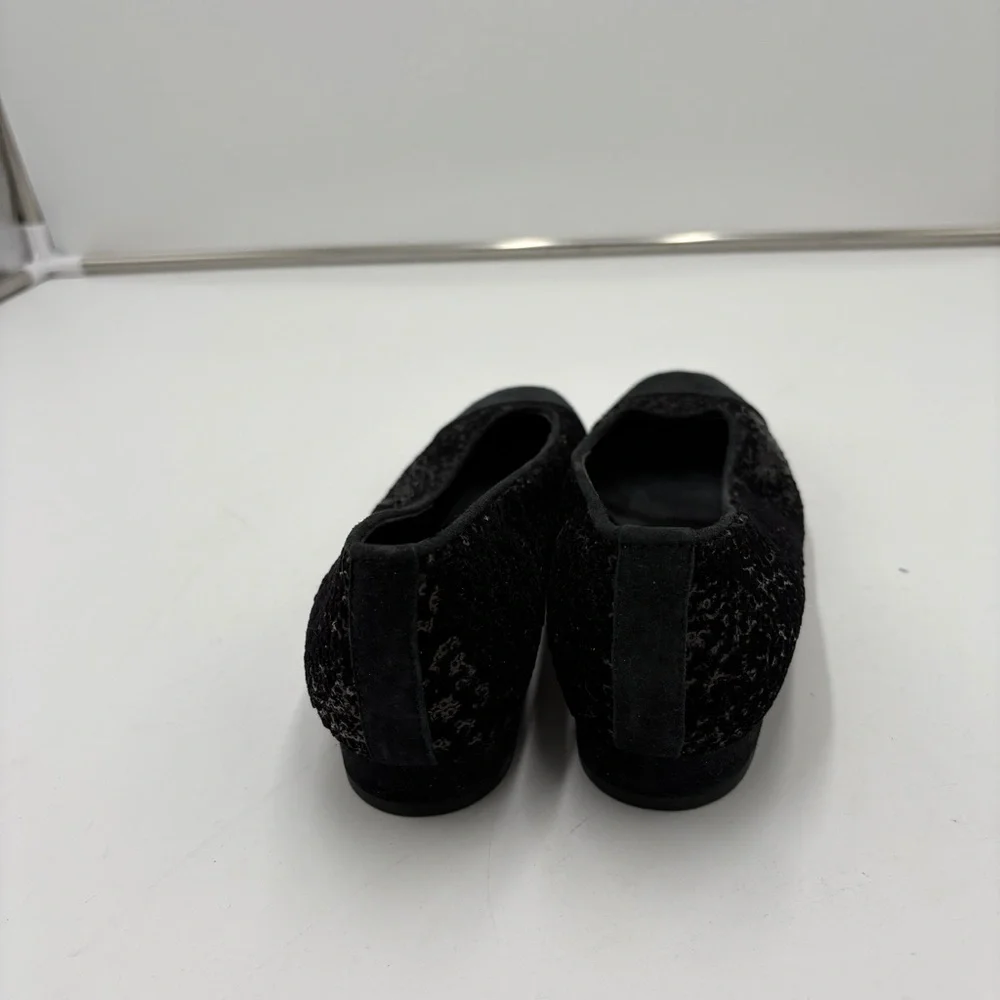 Vaneli Cap Toe Black Suede Sequin Velvet Flats Loafers Fc-313 Women’s Size 8N